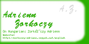 adrienn zorkoczy business card